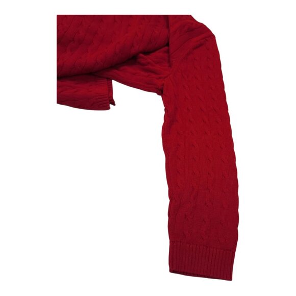 Lauren Ralph Lauren Red Cable Knit Sweater 3X 100% Cotton Womens Tunic Style - Picture 12 of 13